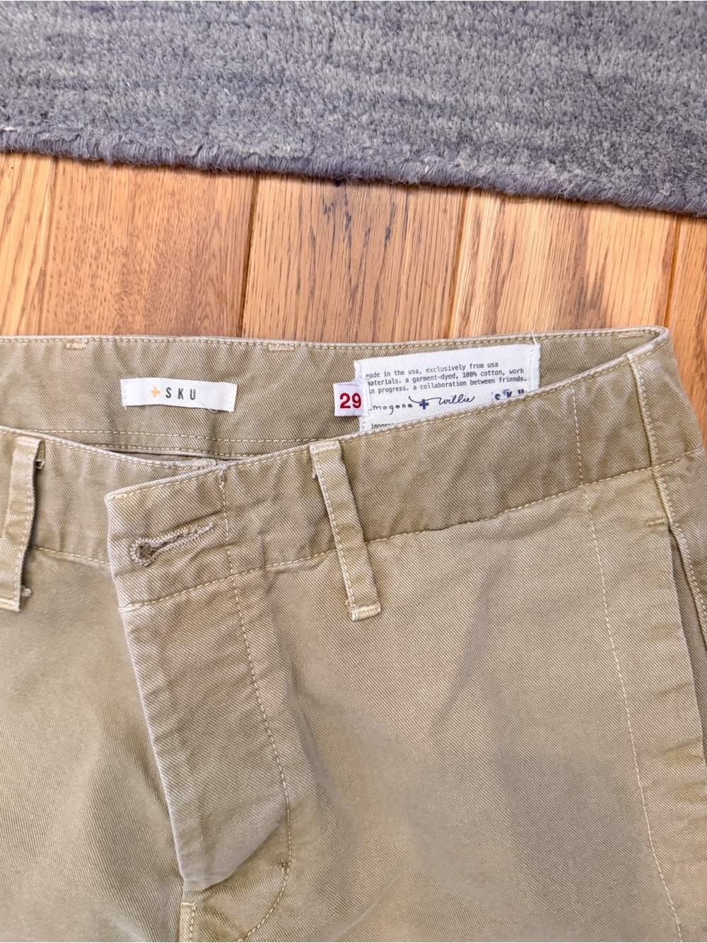 Imogene + Willie, all american chino in field tan, raw hem, size 30 - Picture 5 of 9